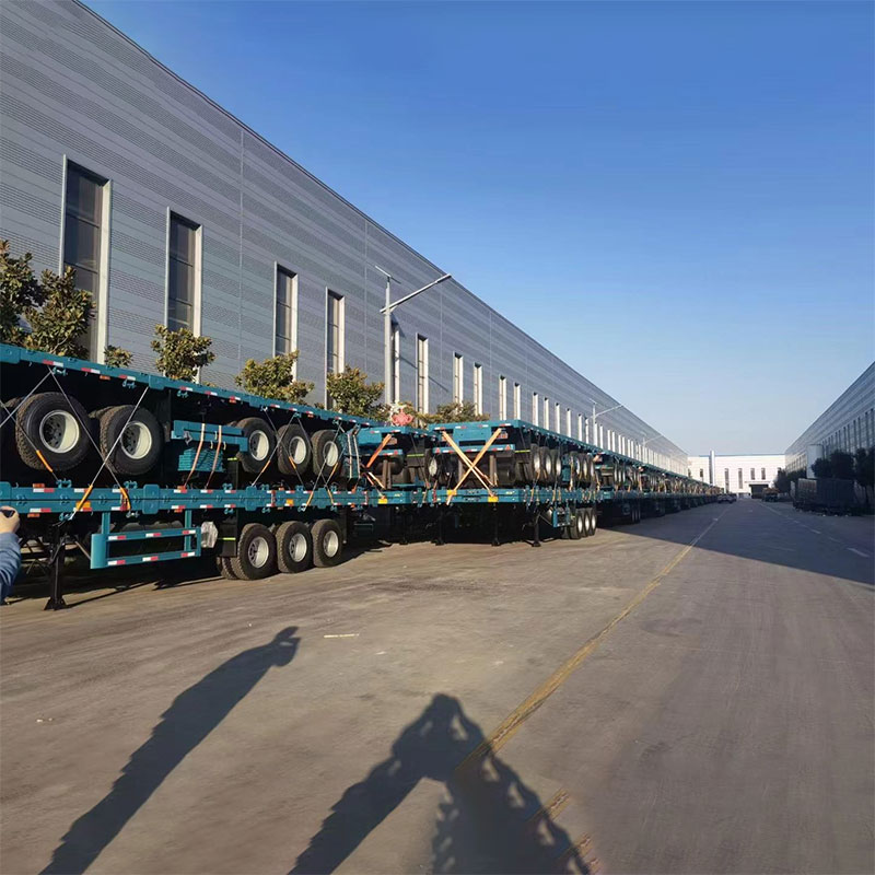 40ft 3 gandar treler separa flatbed dengan 12 kunci