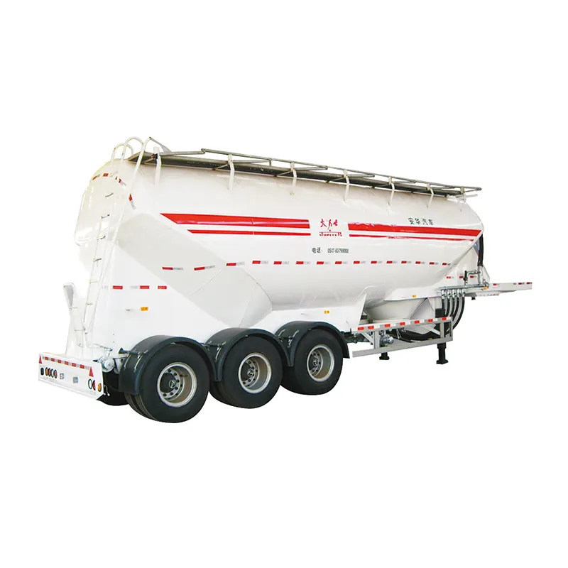 45cbm Bulk Cement Silo Tanker Semi Treler V Type dengan Sistem Kuasa 42kw