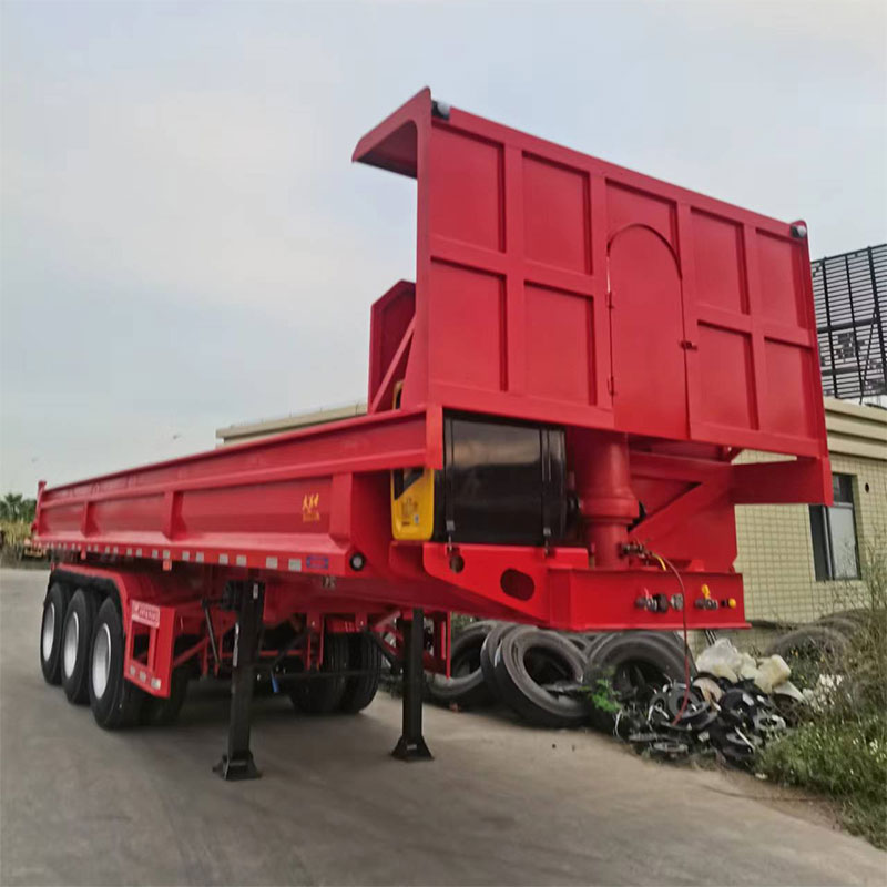 Heavy Duty U Bentuk Body Dump Semi Treler dengan Kapasiti 60-80 Tonners